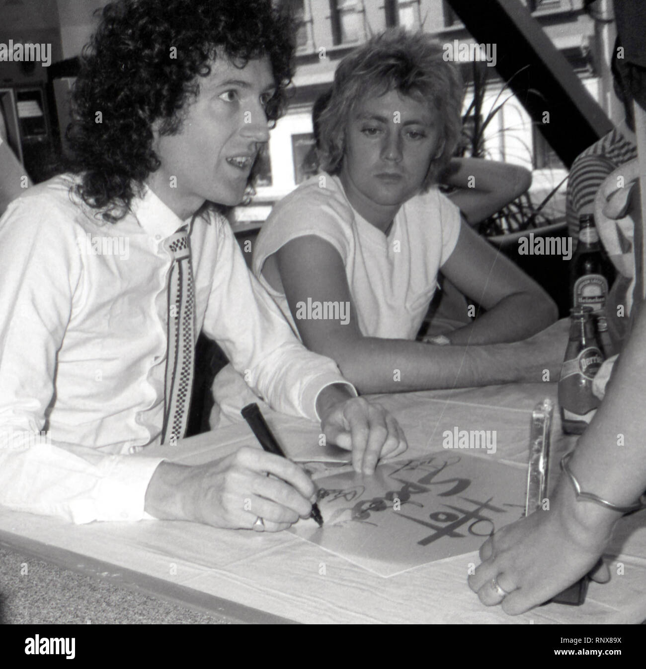 Brian May and Roger Taylor of Queen attend Queen Press