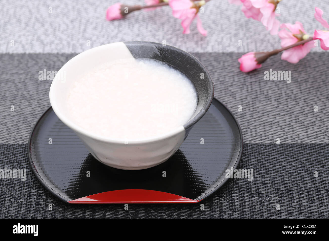 Drink of Japanese sweet alcohol drink made from sake lees (amazake