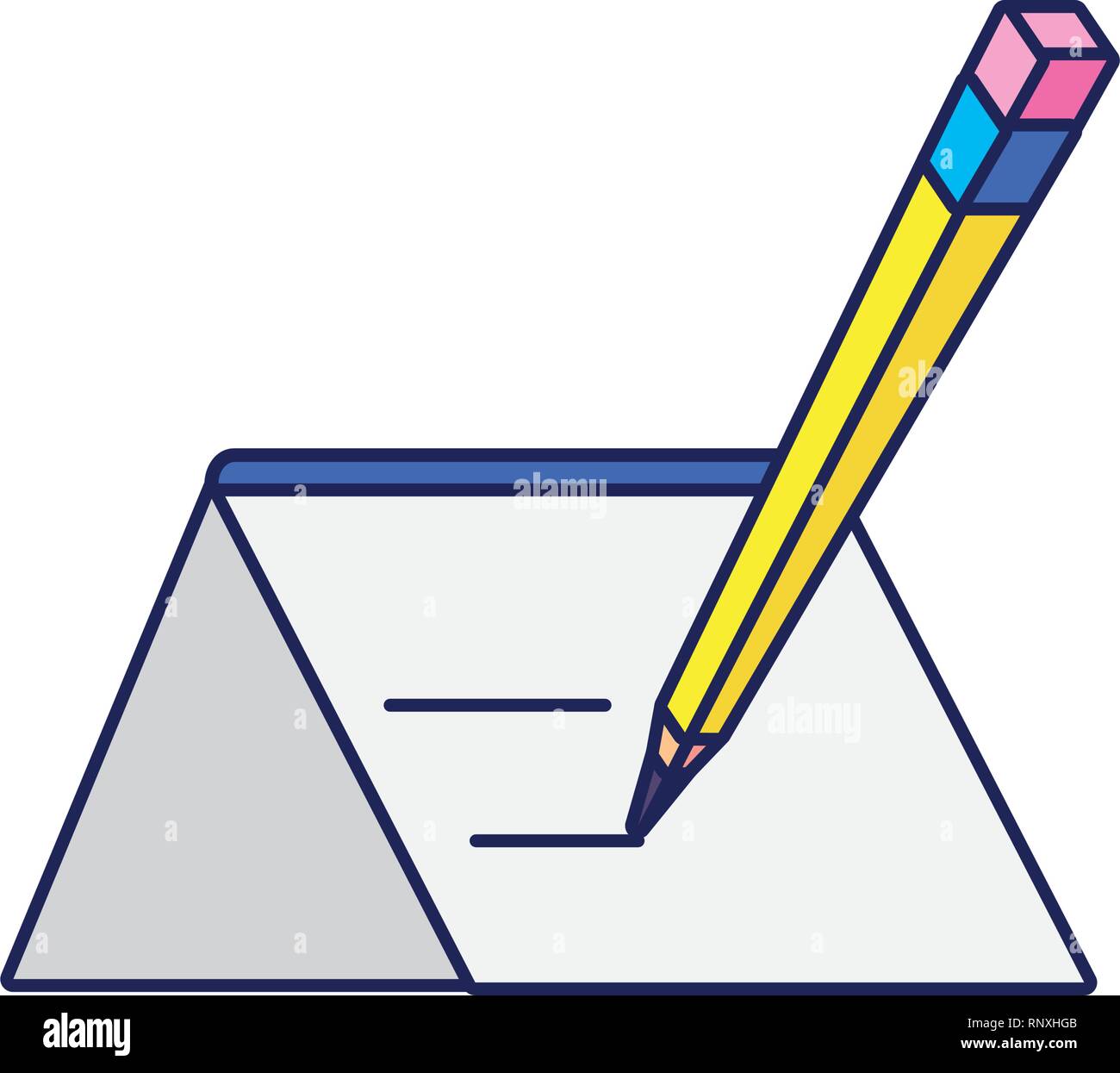 pencil writing with paper isolated icon vector illustration design ...