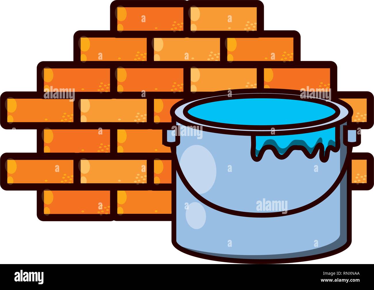 paint pot with wall isolated icon vector illustration design Stock ...