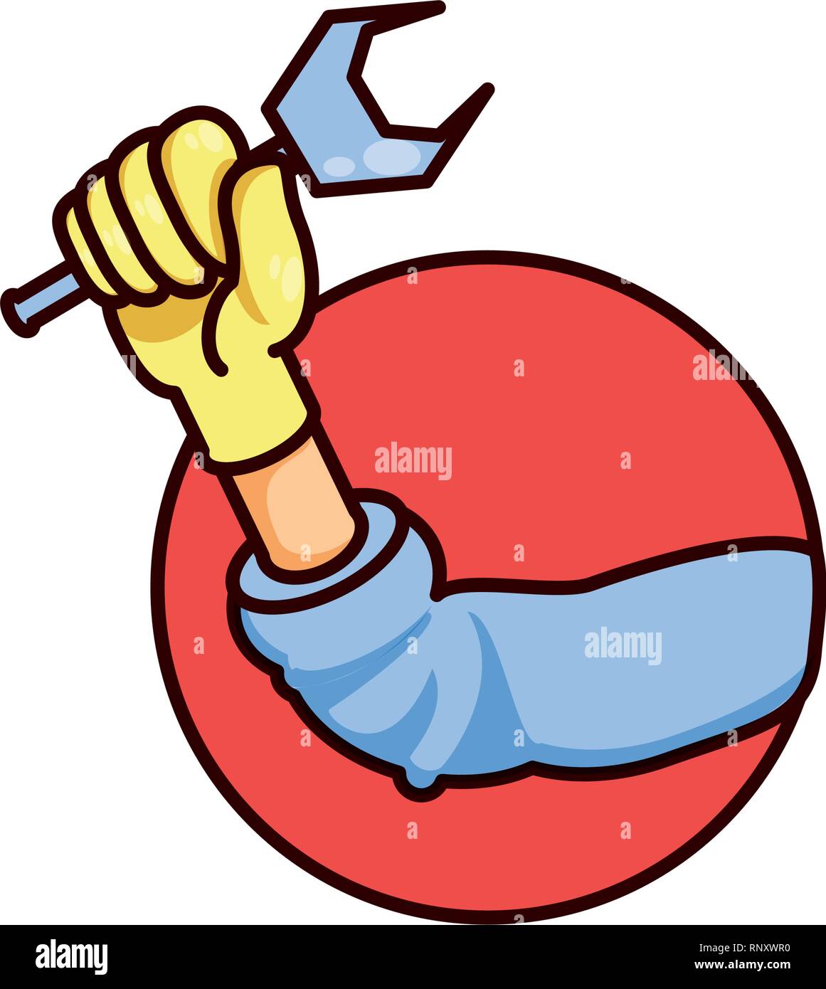 hand construction worker with wrench vector illustration design Stock Vector Image & Art Alamy