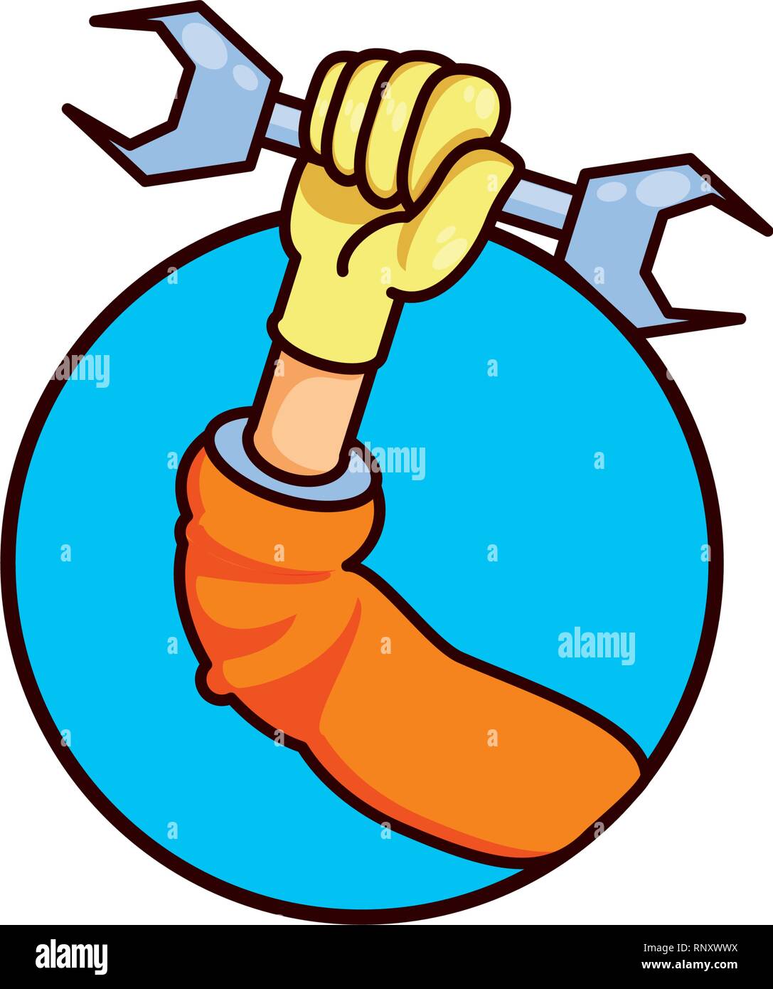 hand construction worker with wrench vector illustration design Stock Vector Image & Art Alamy