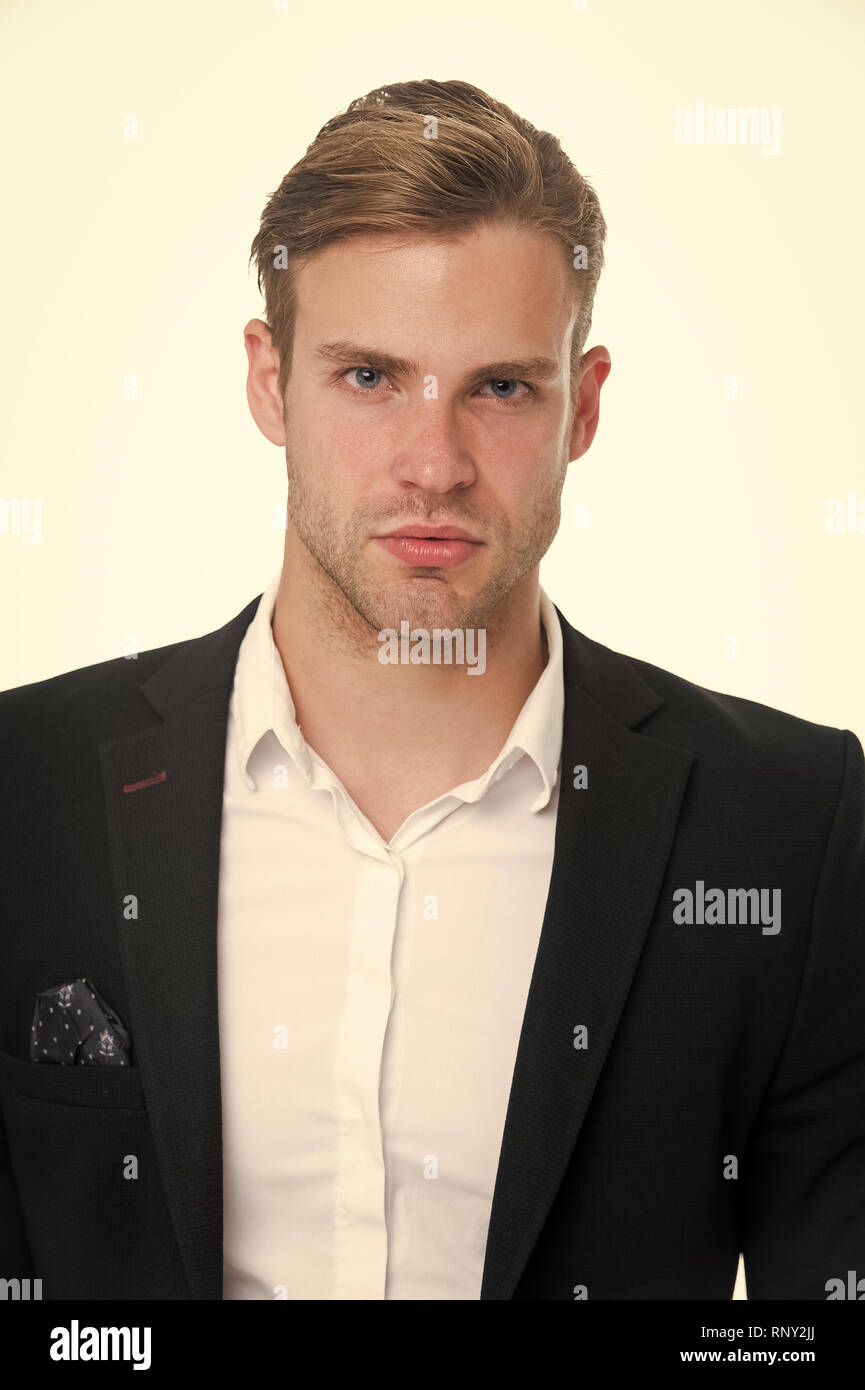 Man Well Groomed In Formal Outfit Isolated White Background Male