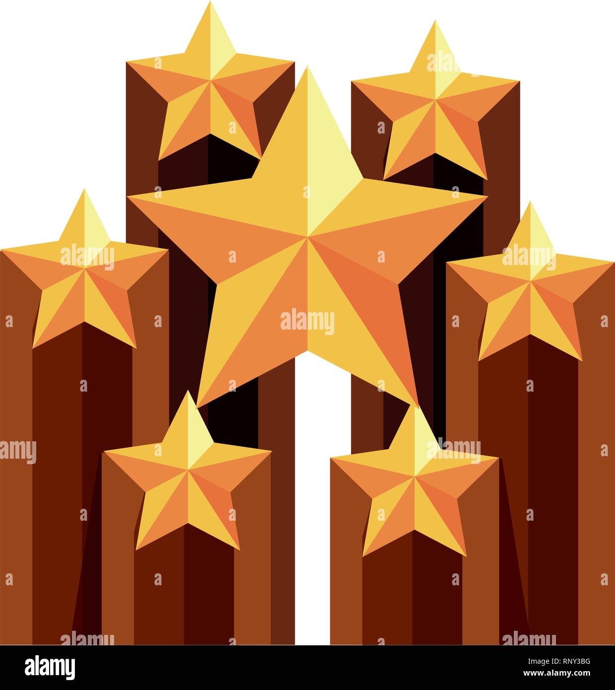 golden stars symbol on white background vector illustration Stock ...