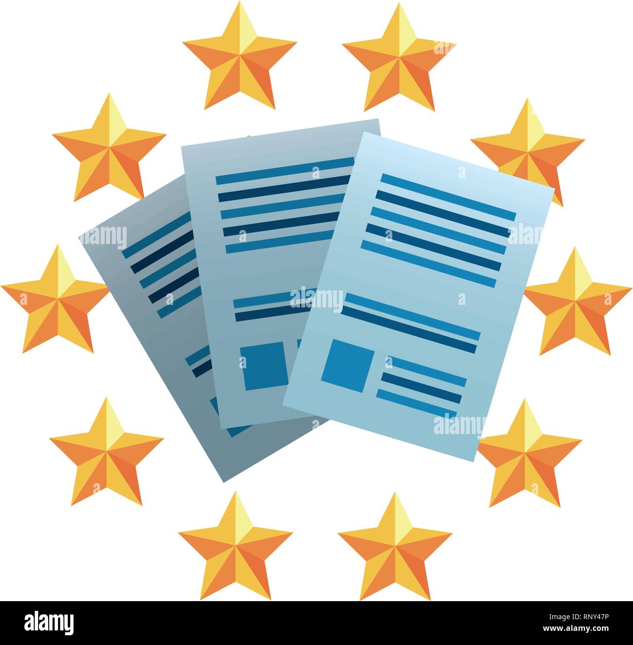 contracts copyright of intellectual stars frame vector illustration ...