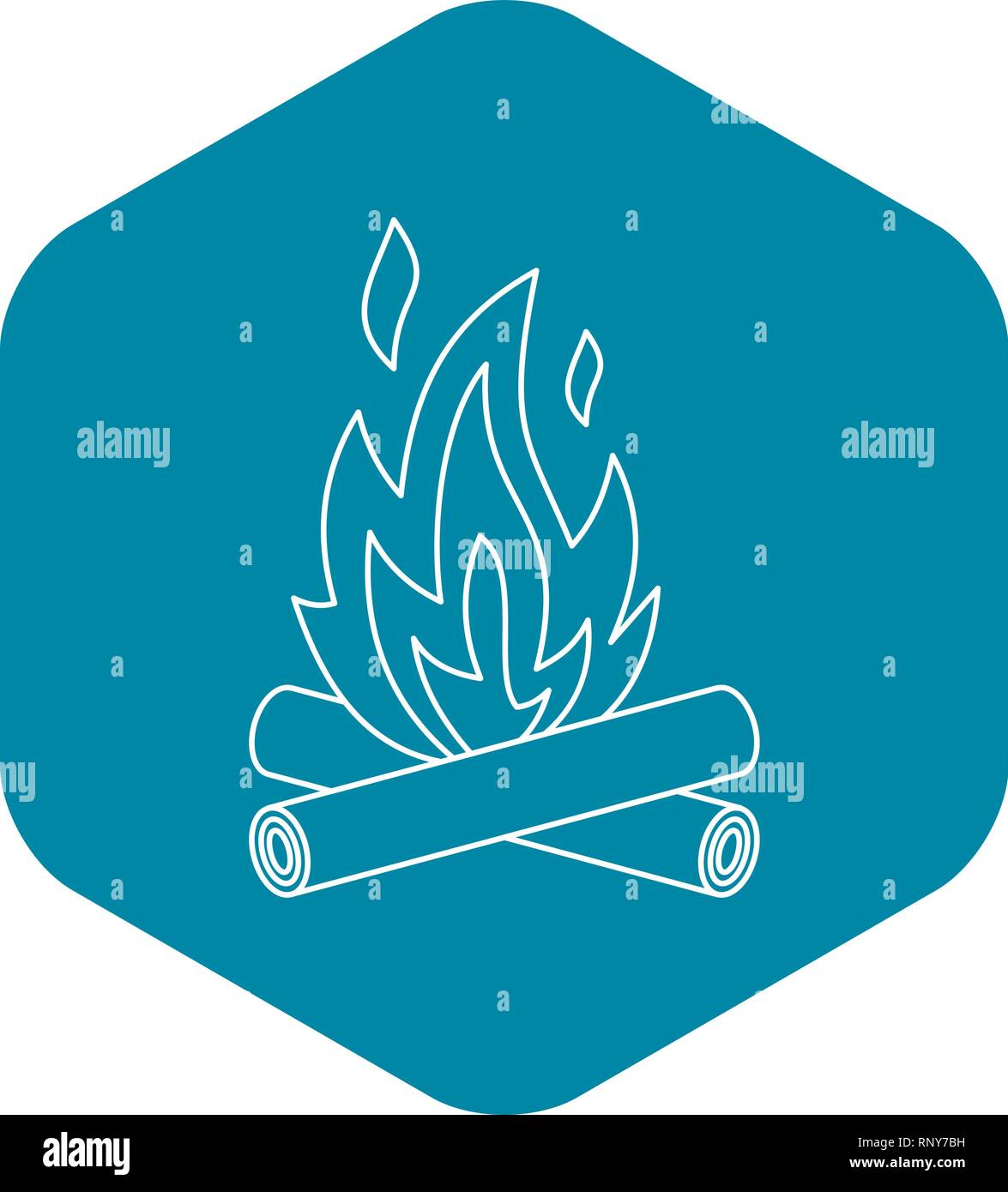 Bonfire icon, outline style Stock Vector Image & Art - Alamy