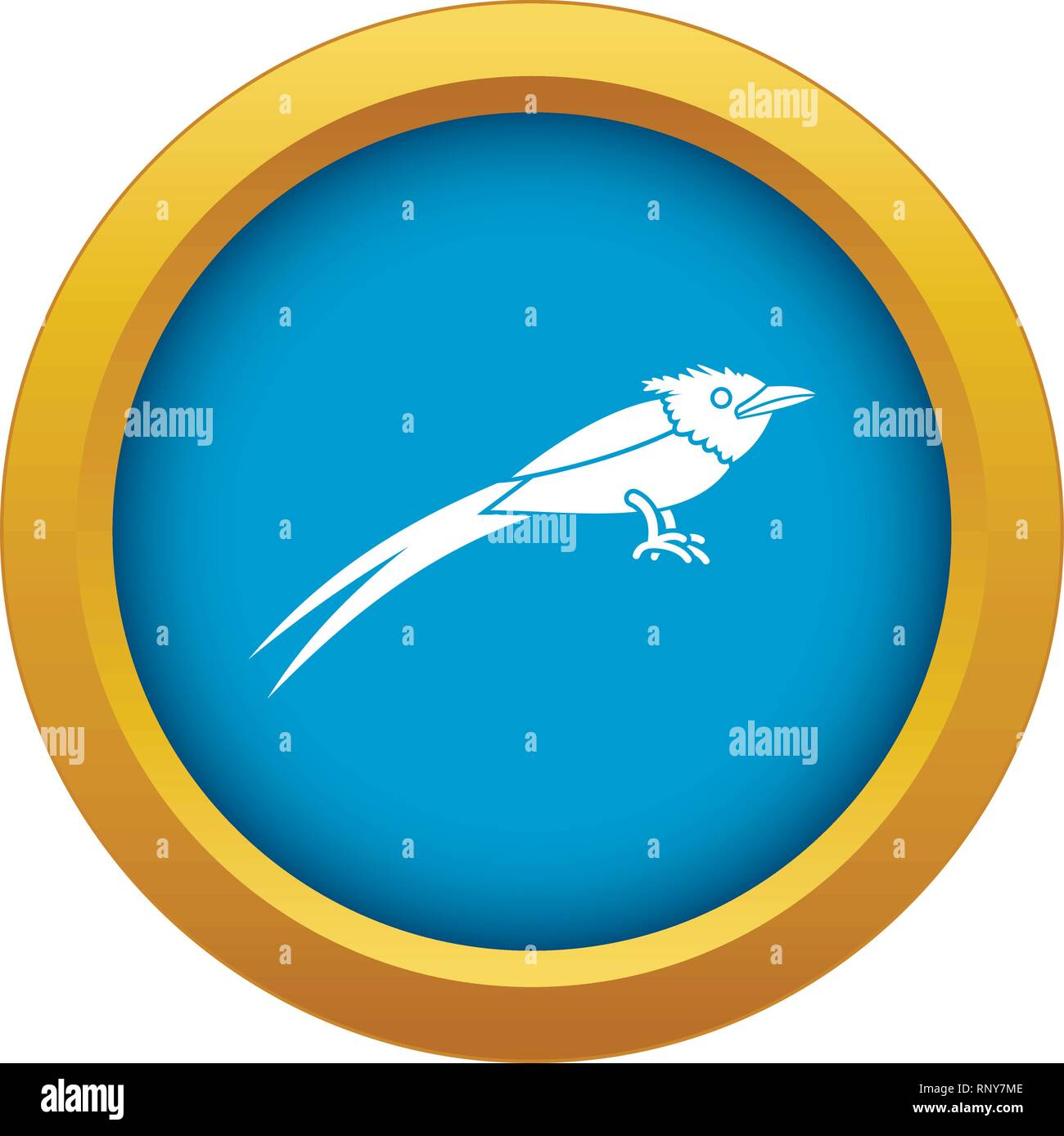 Asian paradise flycatcher icon blue vector isolated Stock Vector