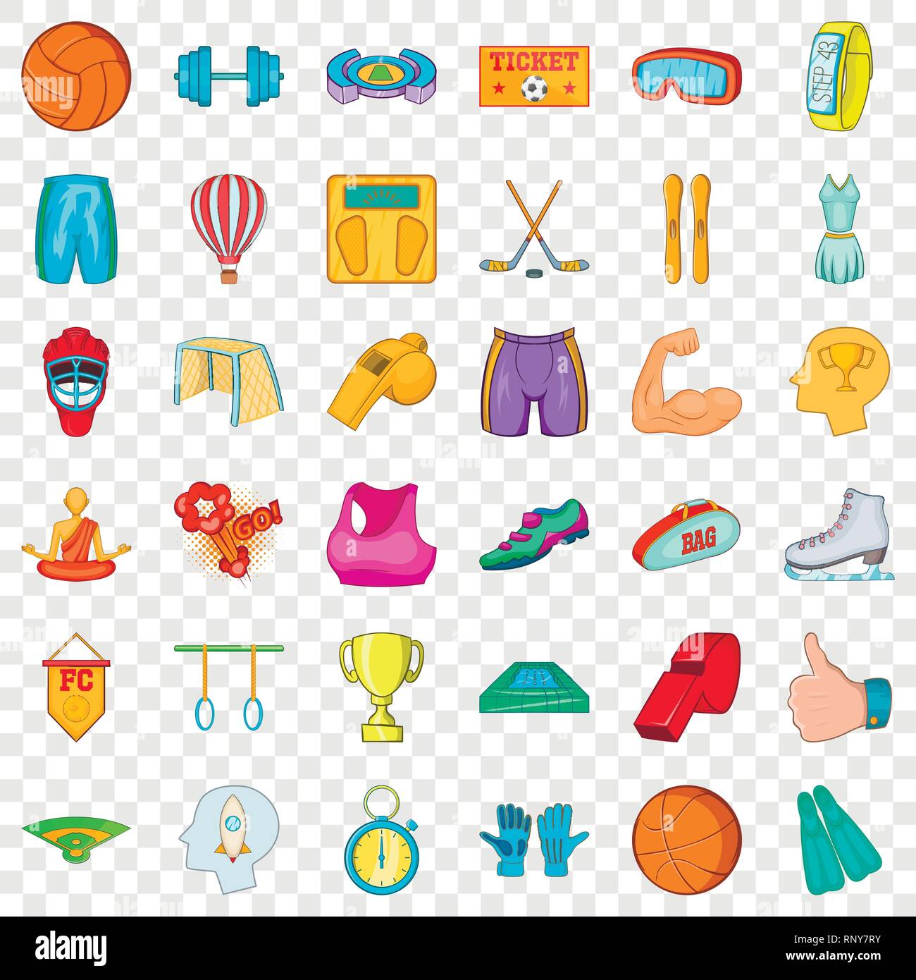 Active sports icons set, cartoon style Stock Vector Image & Art - Alamy