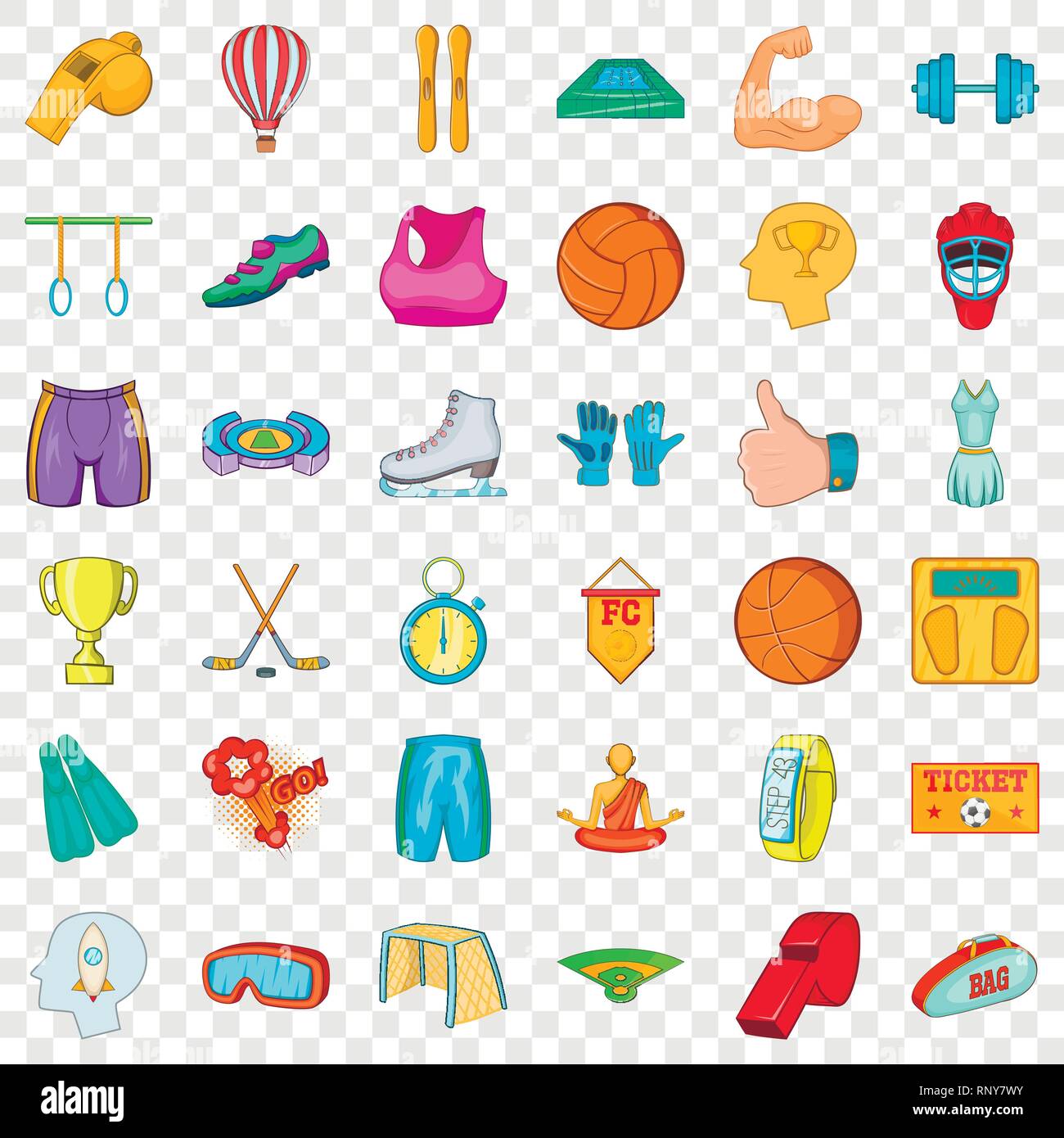 Different sports icons set, cartoon style Stock Vector Image & Art - Alamy