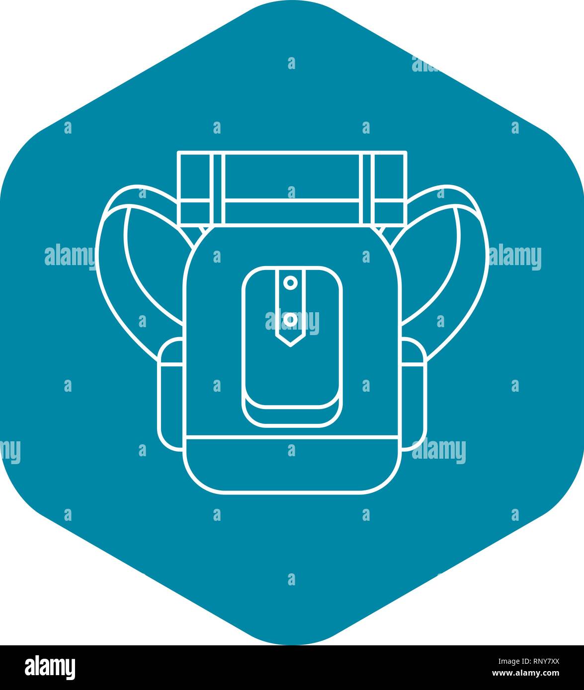Tourist backpack with mat icon, outline style Stock Vector Image & Art ...
