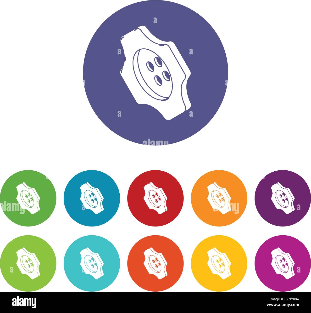 Cogwheel clothes button icons set vector color Stock Vector Image & Art ...