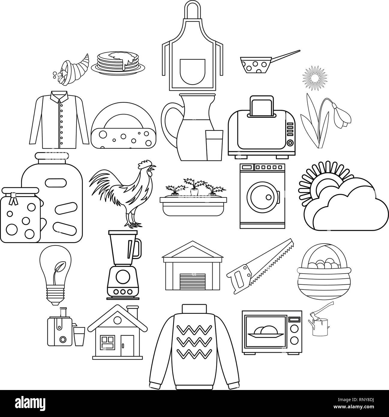 Genus icons set, outline style Stock Vector Image & Art - Alamy