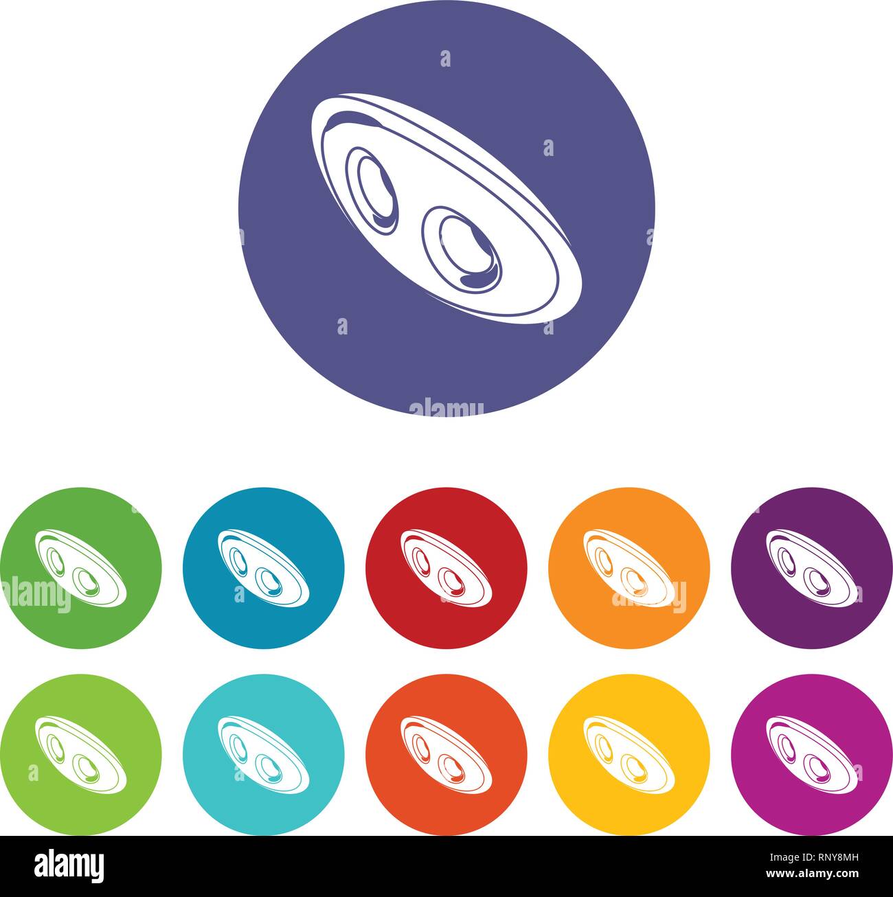 Oval clothes button icons set vector color Stock Vector