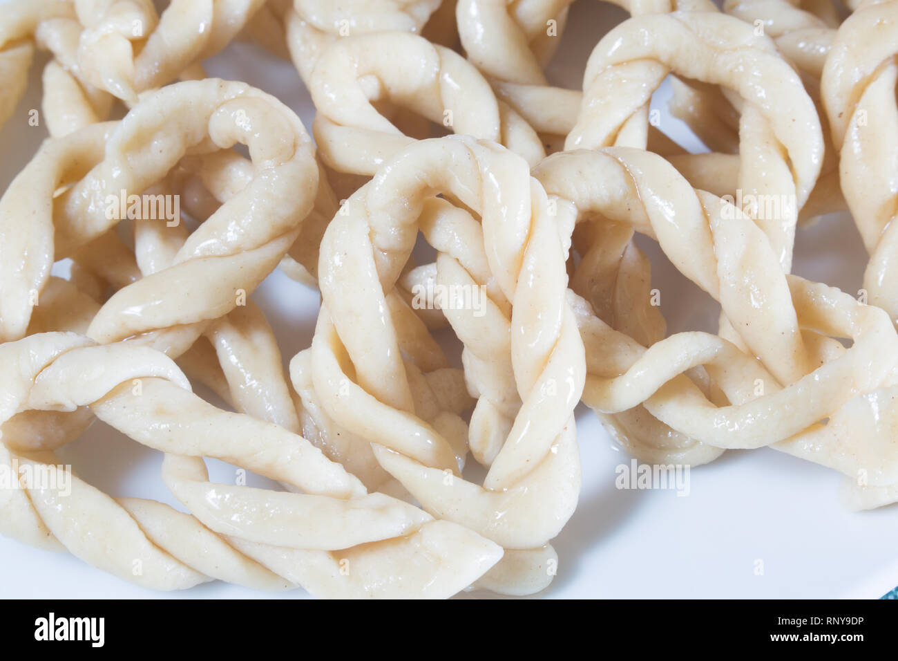 Sardinian specialty of Lorighittas pasta Stock Photo