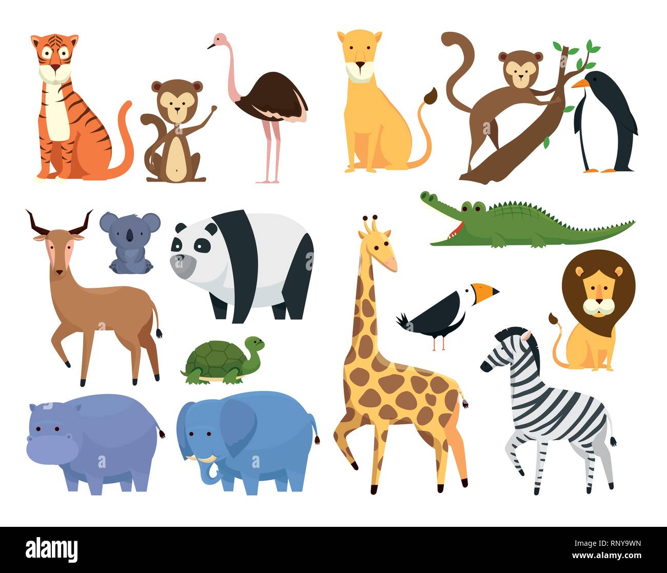 Wild Animals Vector Illustration Stock Illustration - Download