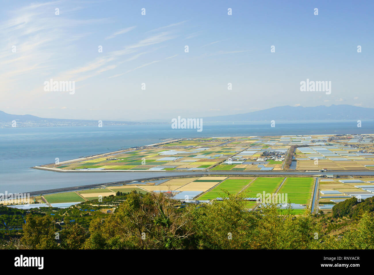 Reclaimed land, Ariake Sea, Kumamoto Prefecture, Japan Stock Photo Alamy