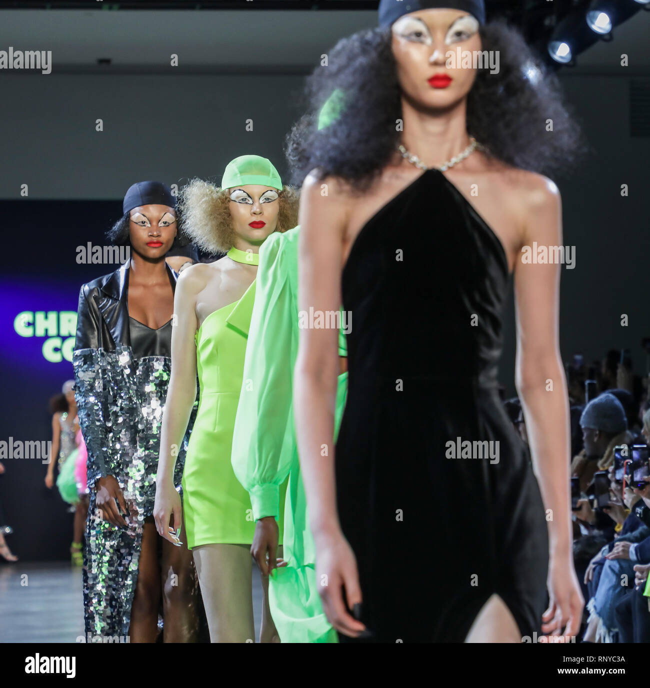 New York, NY, USA February 12, 2019 Models walk runway for Christian