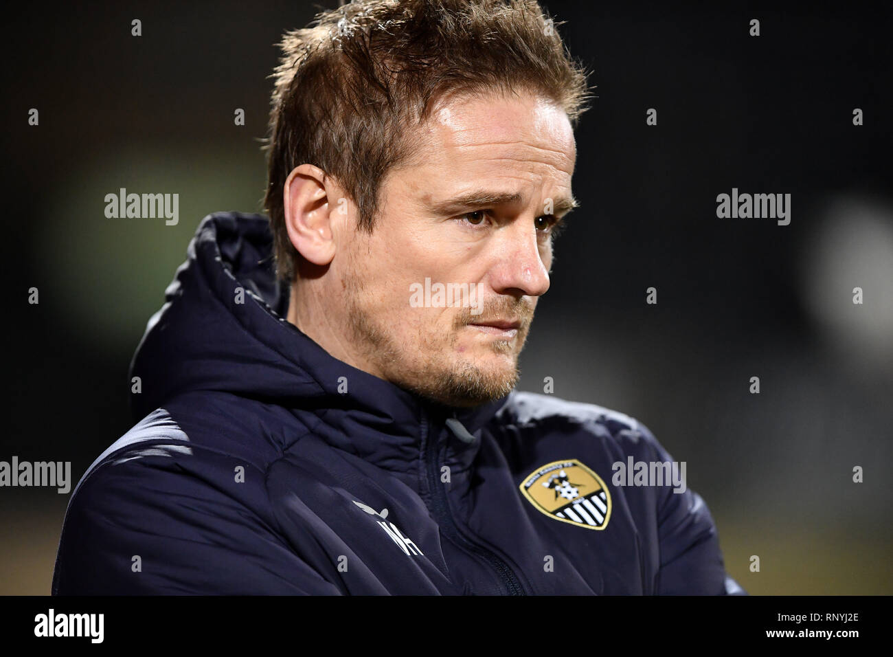 19th February 2019, Meadow Lane, Nottingham, England; Sky Bet League Two, Notts County vs Newport County ; Notts County Manager Neal Ardley   Credit Jon Hobley/News Images Stock Photo