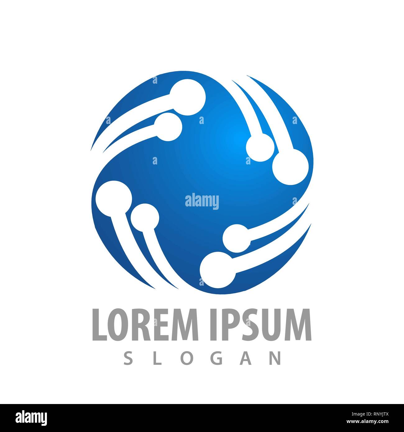 circular molecule sphere logo concept design. Symbol graphic template element Stock Vector