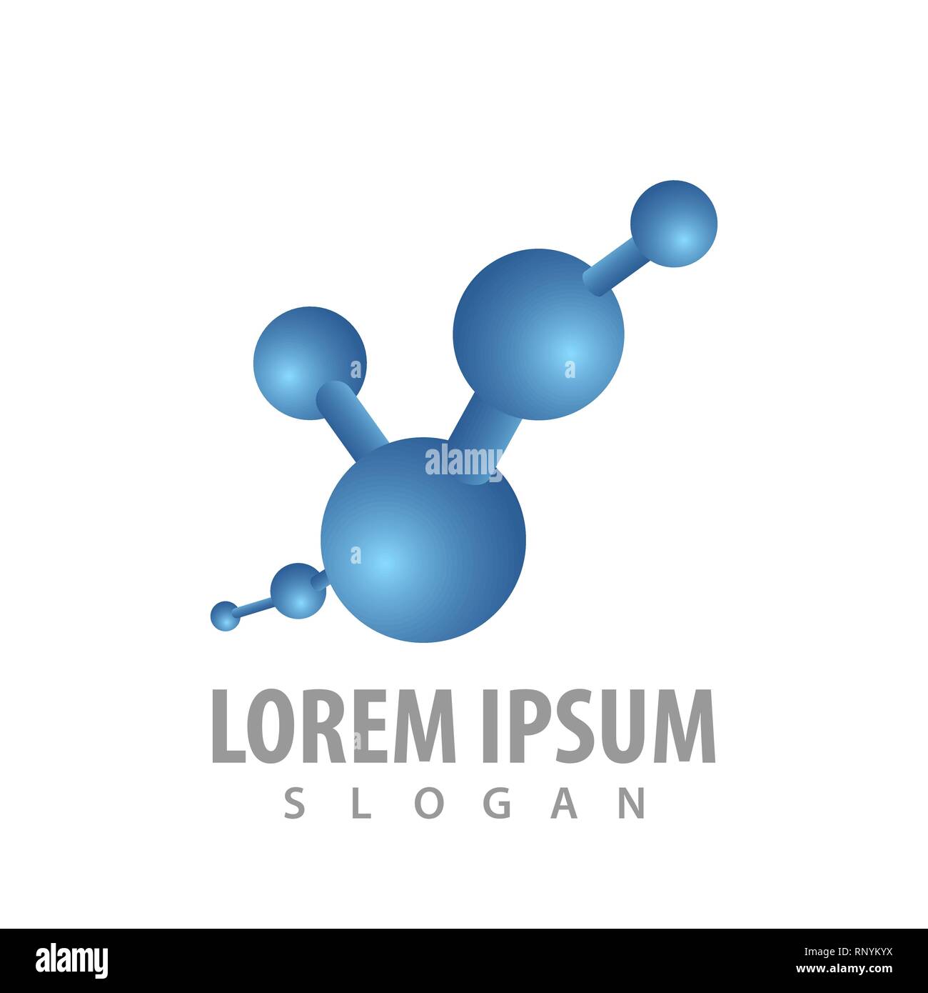 3D molecule logo concept design. Symbol graphic template element Stock Vector