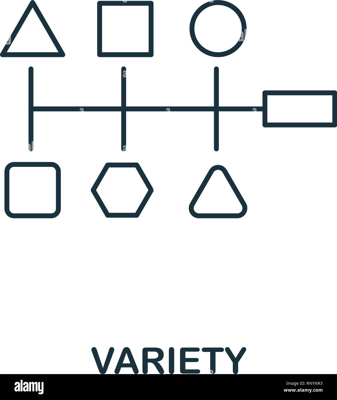 Variety outline icon. Thin line style from big data icons collection. Pixel perfect simple element variety icon for web design, apps, software, print Stock Vector