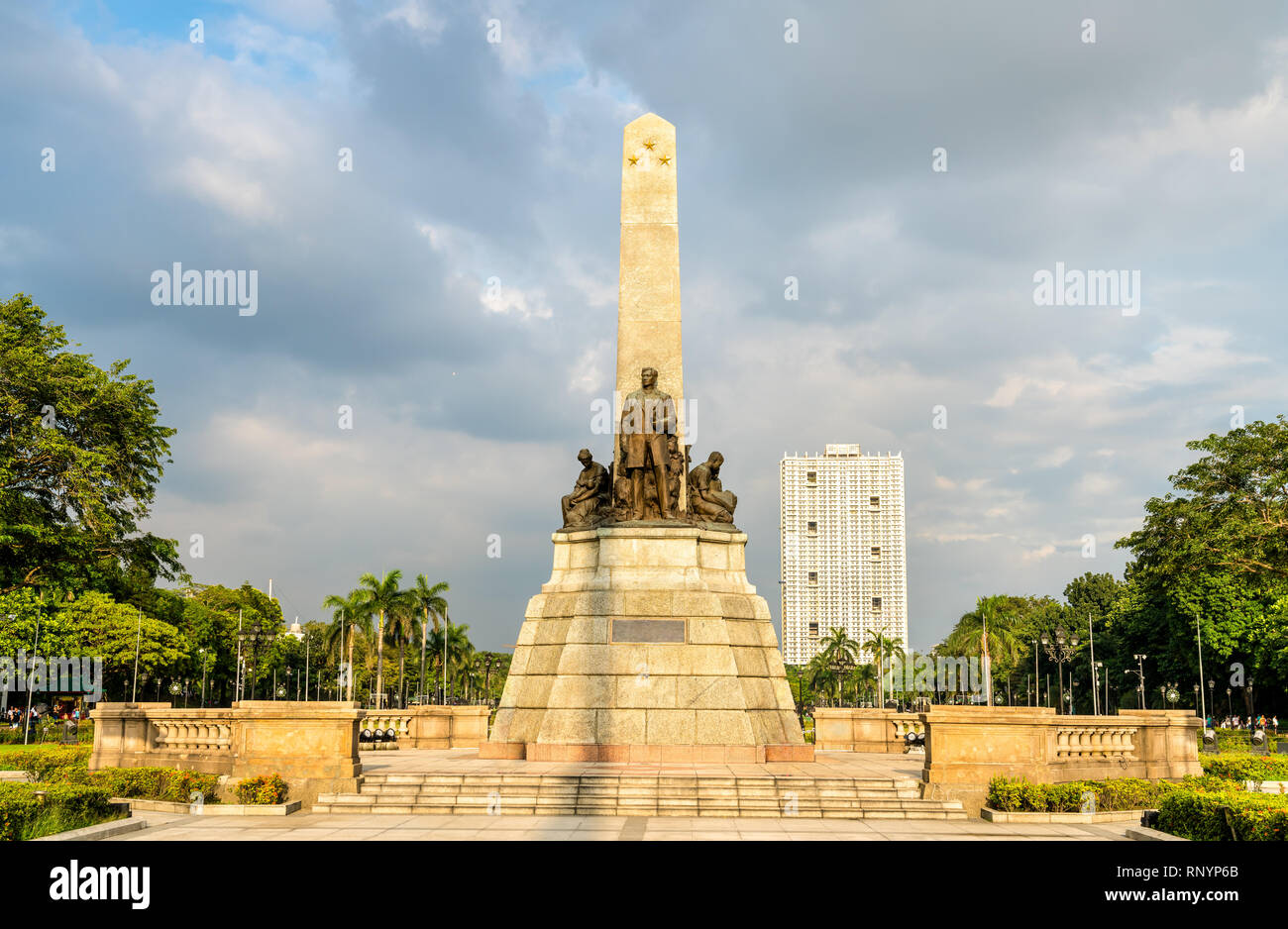 The Rizal Monument in Rizal Park - Manila, Philippines Stock Photo