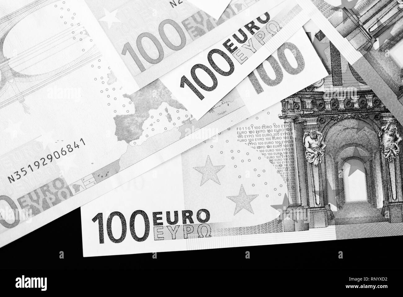100 euro bill Black and White Stock Photos & Images - Alamy