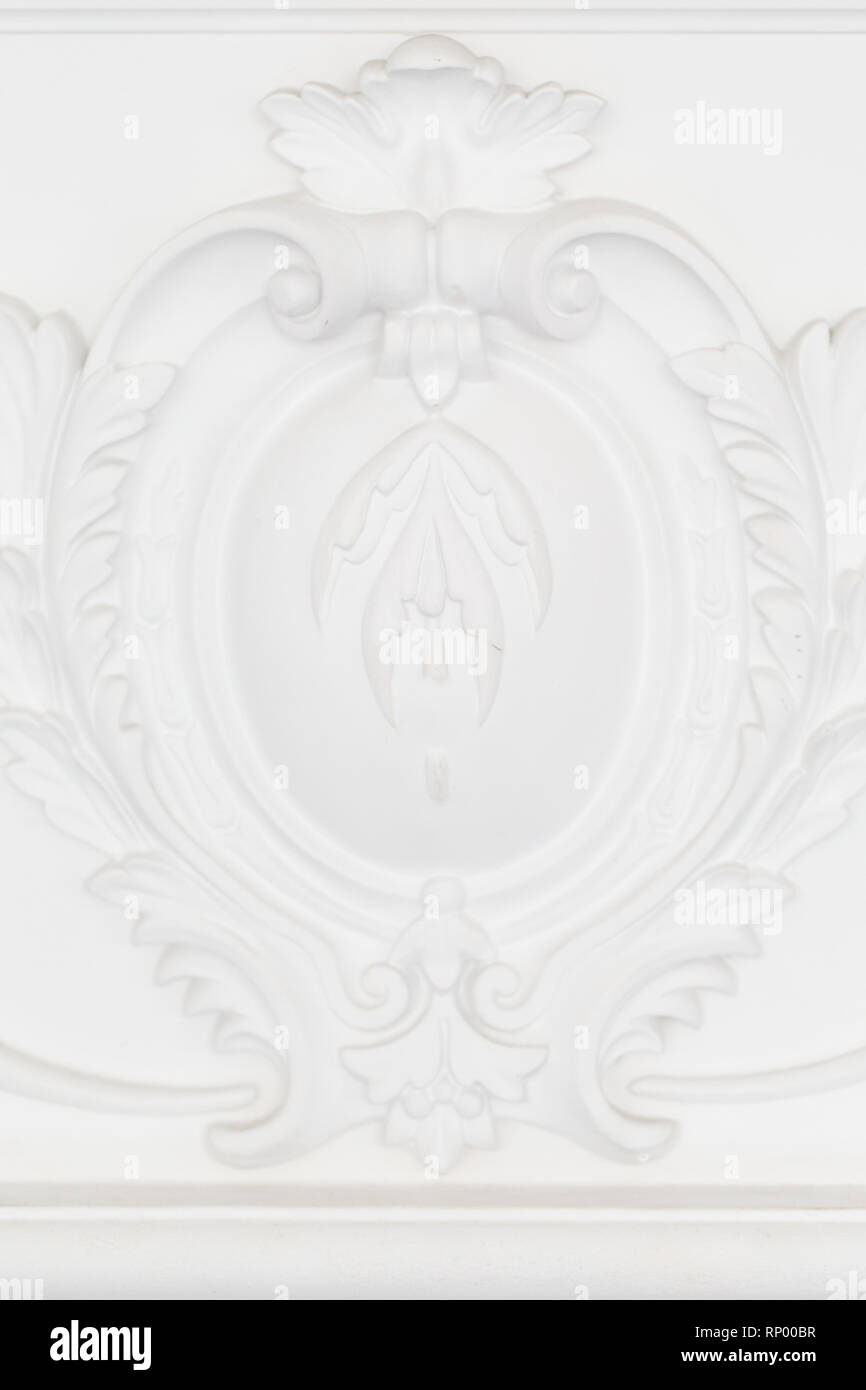 Beautiful Ornate White Decorative Plaster Moldings In Studio Stock