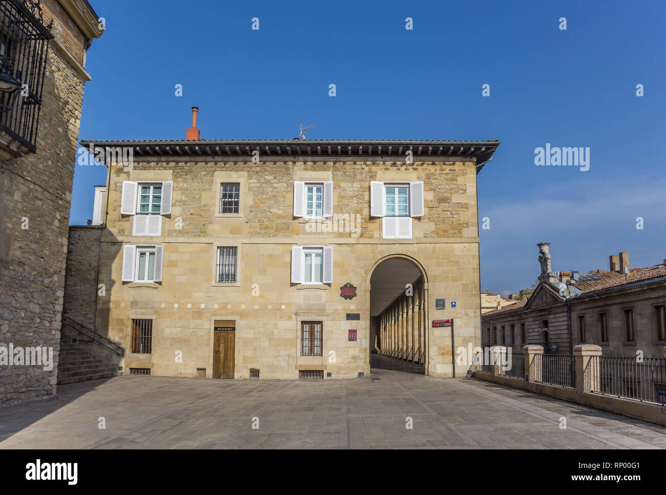 Arquillos house and passage in the center of Vitoria-Gasteiz, Spain Stock Photo
