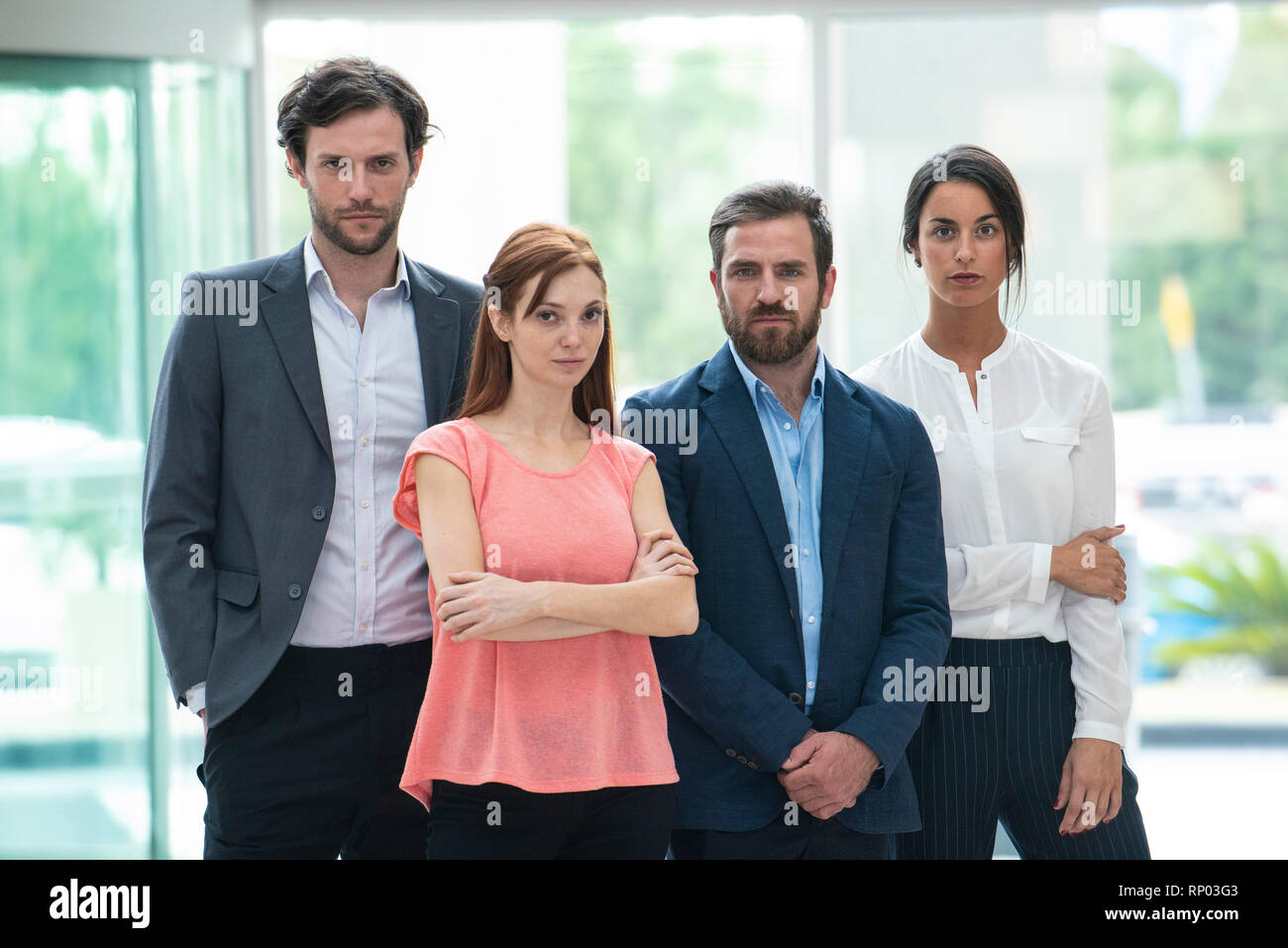 Business people standing in hotel lobby Stock Photo - Alamy