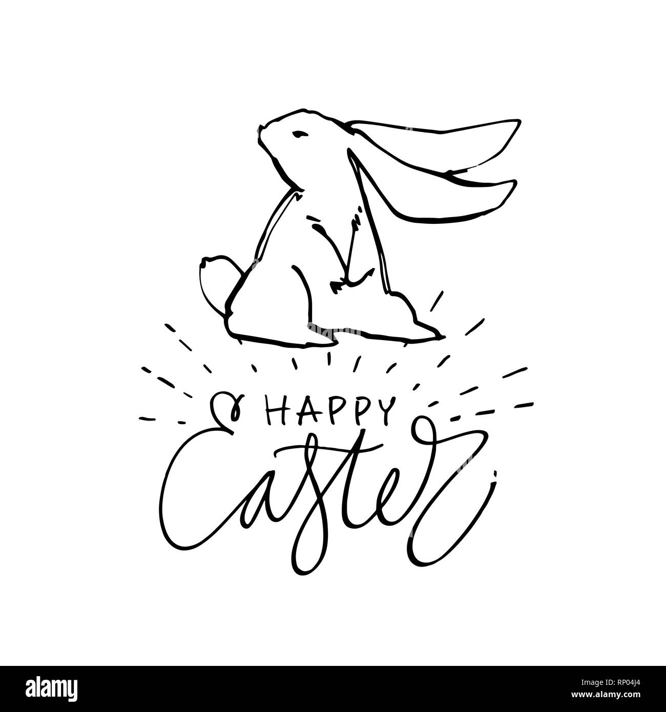 Happy easter text with ornament egg drawing  Stock Illustration 48791216   PIXTA