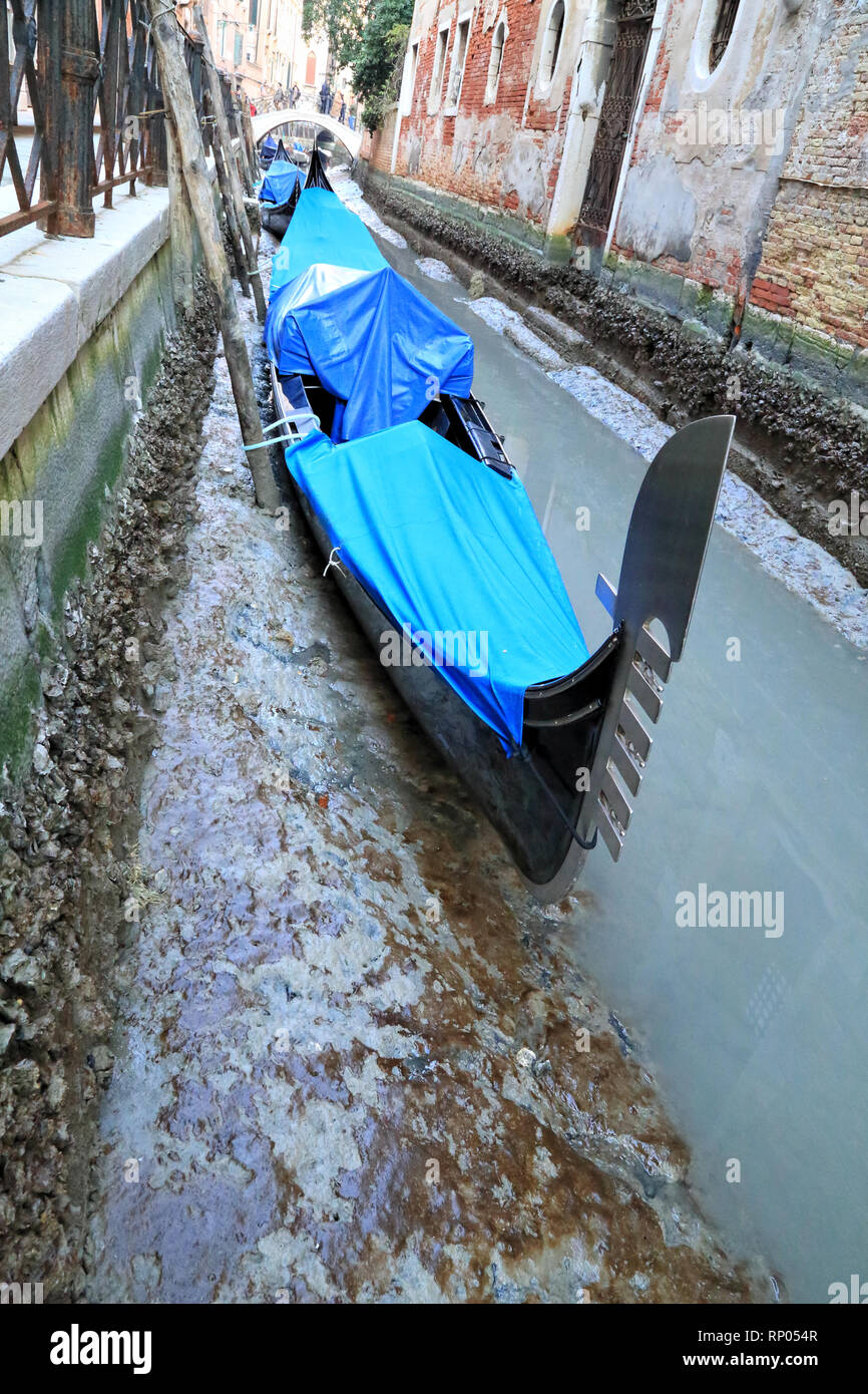 Acqua Bassa a Venezia, Low water tide in Venice Stock Photo - Alamy