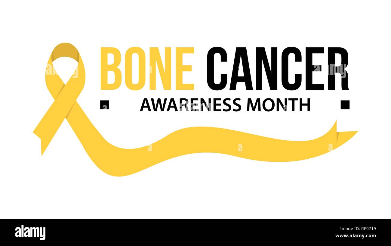 Awareness month ribbon cancer. Bone cancer awareness vector illustration Stock Vector