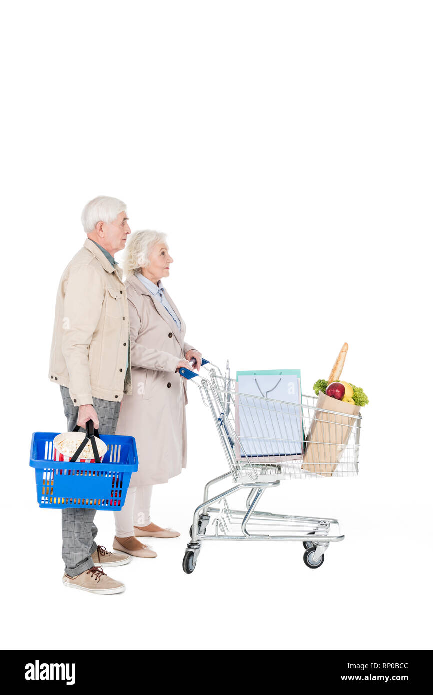 Old woman shopping trolley hi-res stock photography and images - Alamy