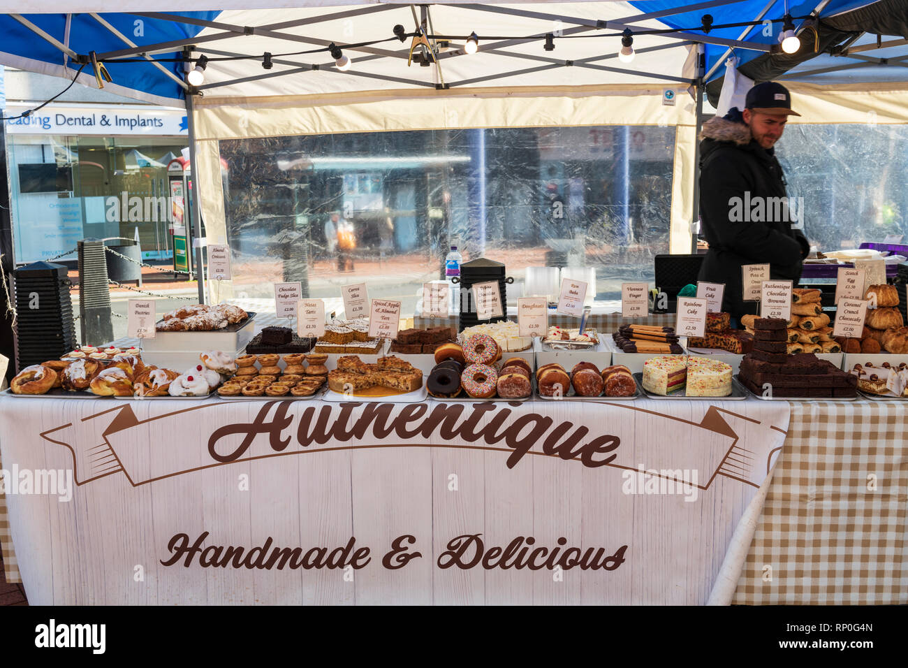 Street food market in Reading, UK Stock Photo Alamy