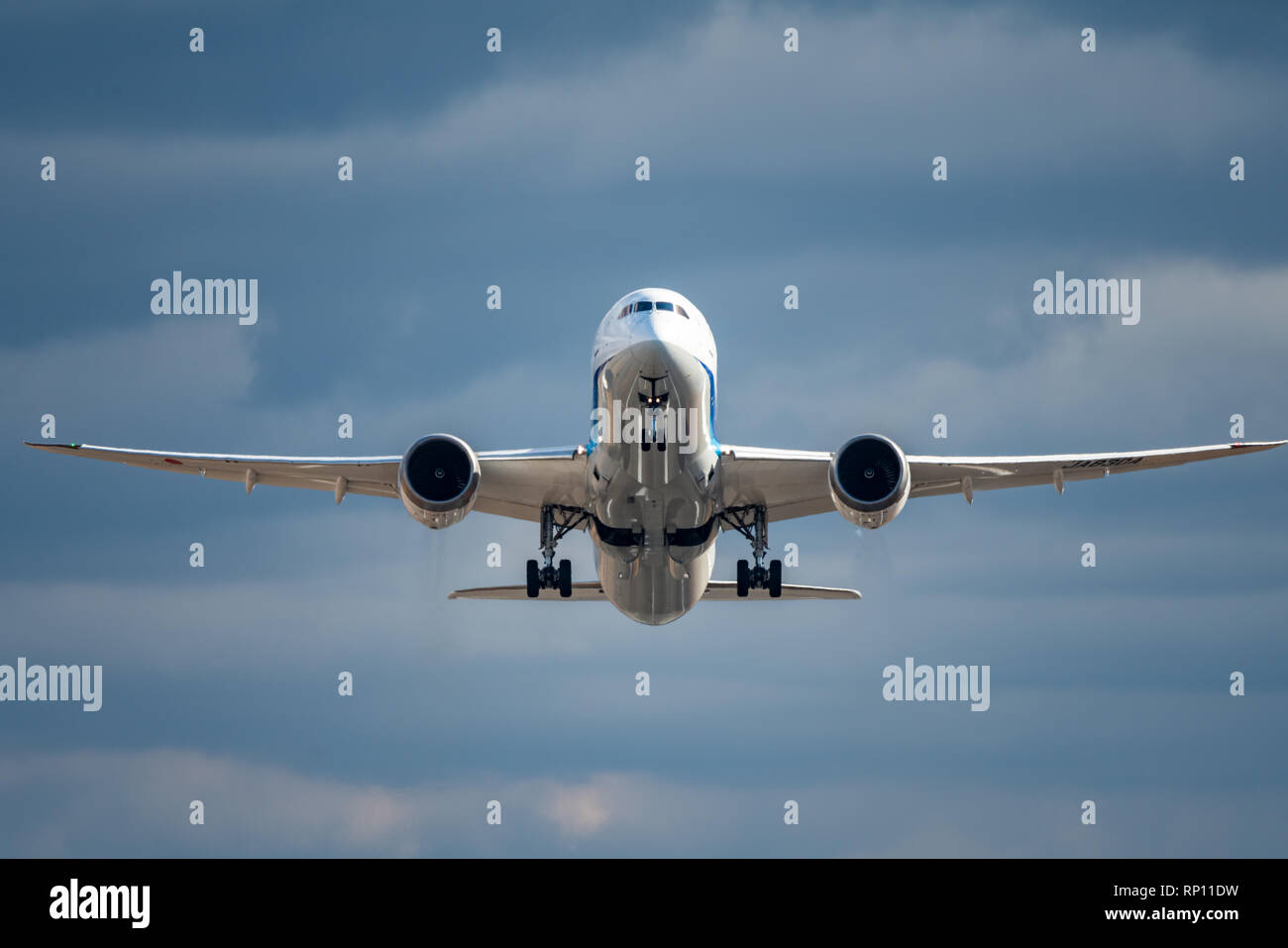 Osaka Japan Jan 2 2019 Ana Boeing 787 9 Dreamliner Taking Off Osaka Japan Jan 2 2019 Ana Boeing 787 9 Dreamliner Taking Off
