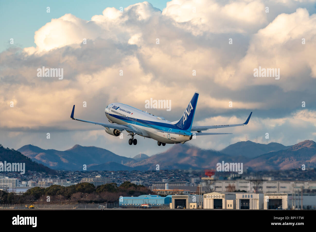 Osaka Japan Jan 2 2019 Ana Boeing 737 800 Taking Off From The Osaka Japan Jan 2 2019 Ana Boeing 737 800 Taking Off From The
