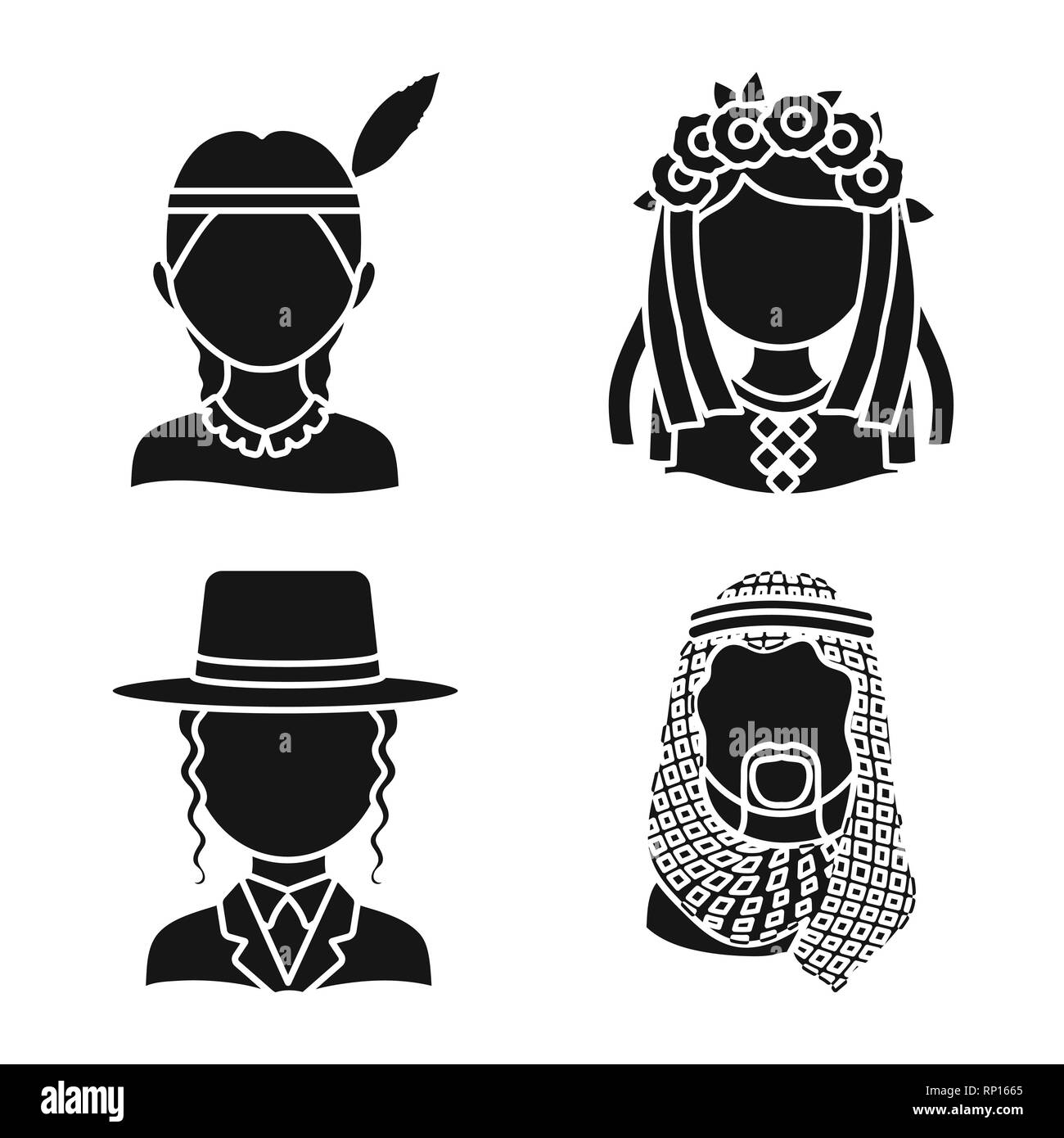 Vector illustration of person and culture logo. Collection of person and race  stock vector illustration. Stock Vector