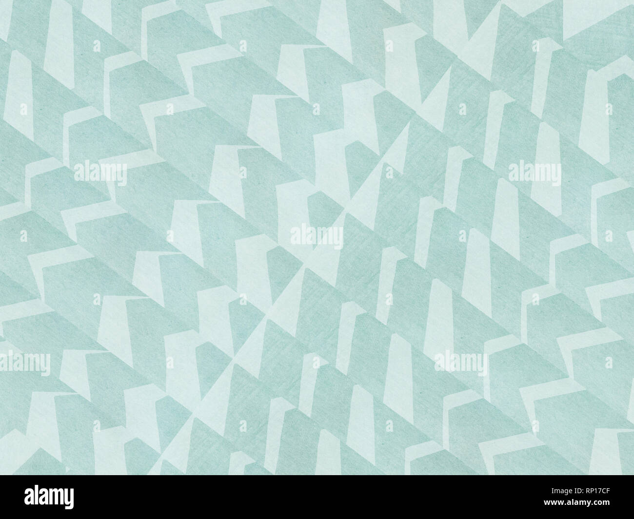 Zig zag design - turquoise and white design element - triangle geometric pattern Stock Photo