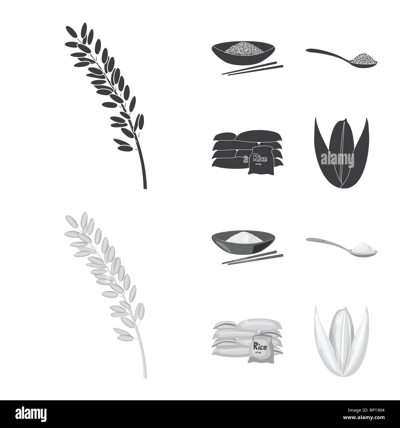 Isolated object of crop and ecological icon. Set of crop and cooking ...