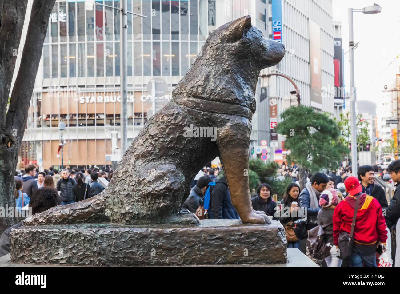 Japan, Honshu, Tokyo, Shibuya, Hachiko Statue Stock Photo