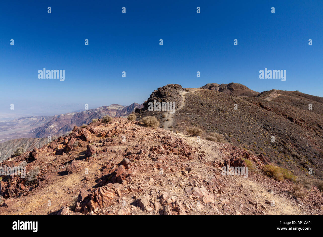 Early morning view along Dantes's View looking approx north back towards parking area, Death Valley National Park, California, United States. Stock Photo