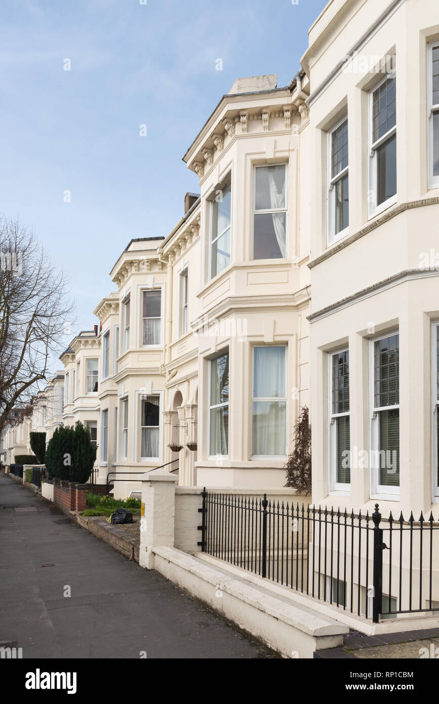 Row of regency houses in Beauchamp Avenue, Leamington Spa, Warwickshire Stock Photo Alamy