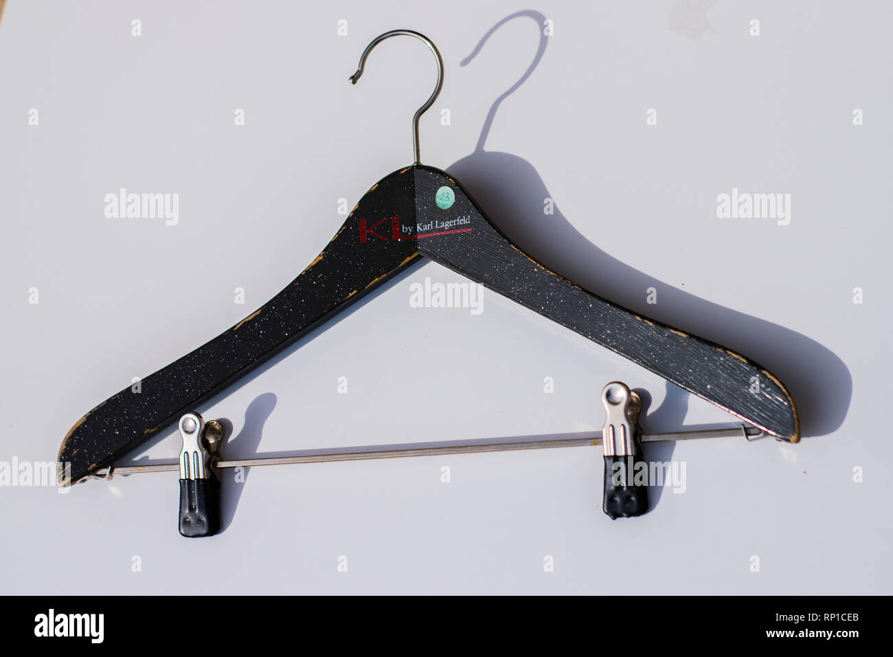 KARL LAGERFELD hanger from 23 rue Palestro atelier from the 80's Stock Photo
