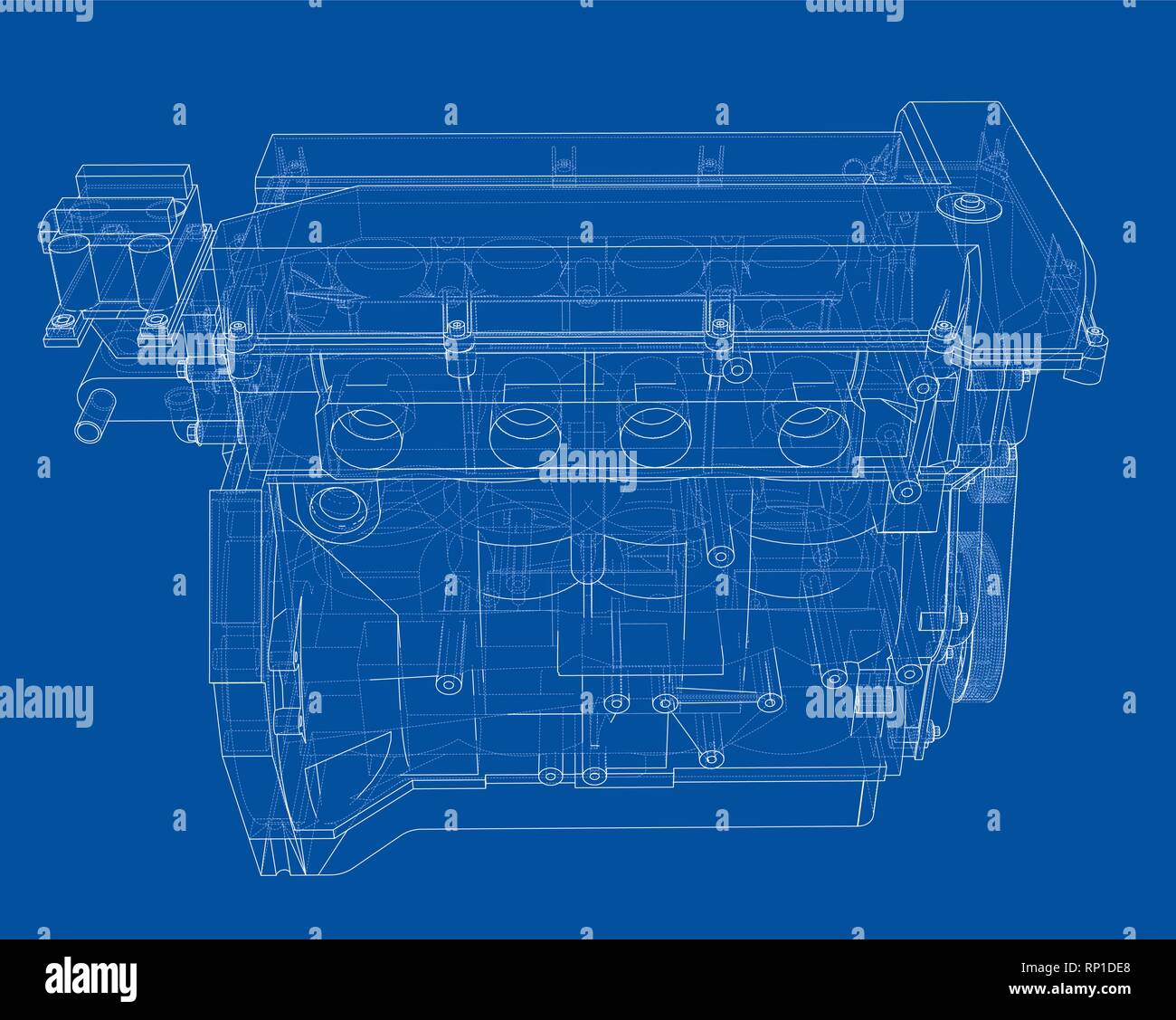 Engine Schech Engine sketch. Vector rendering of 3d Stock Vector Image & Art - Alamy