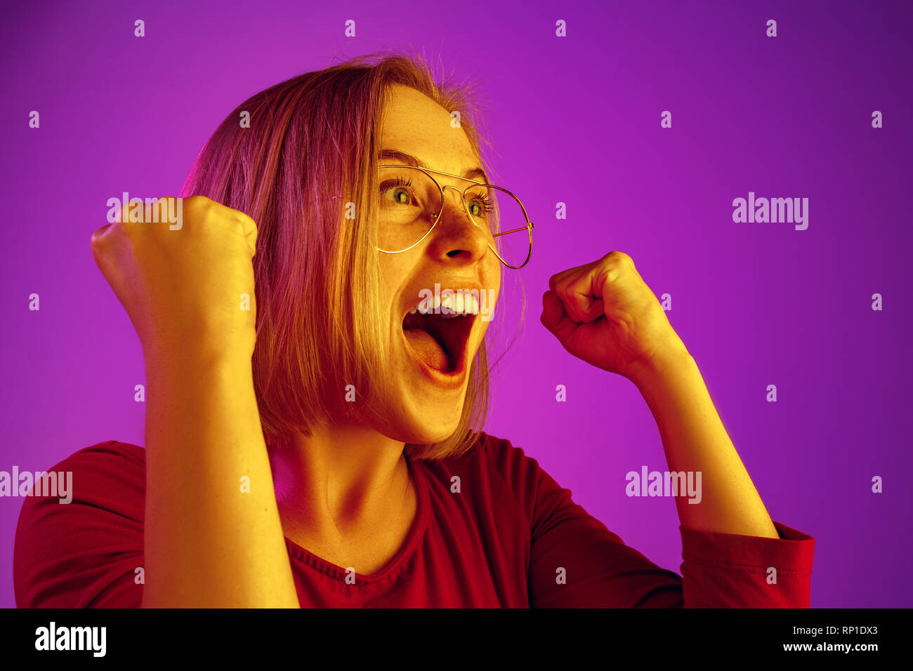 I won. Winning success happy woman celebrating being a winner. Dynamic ...