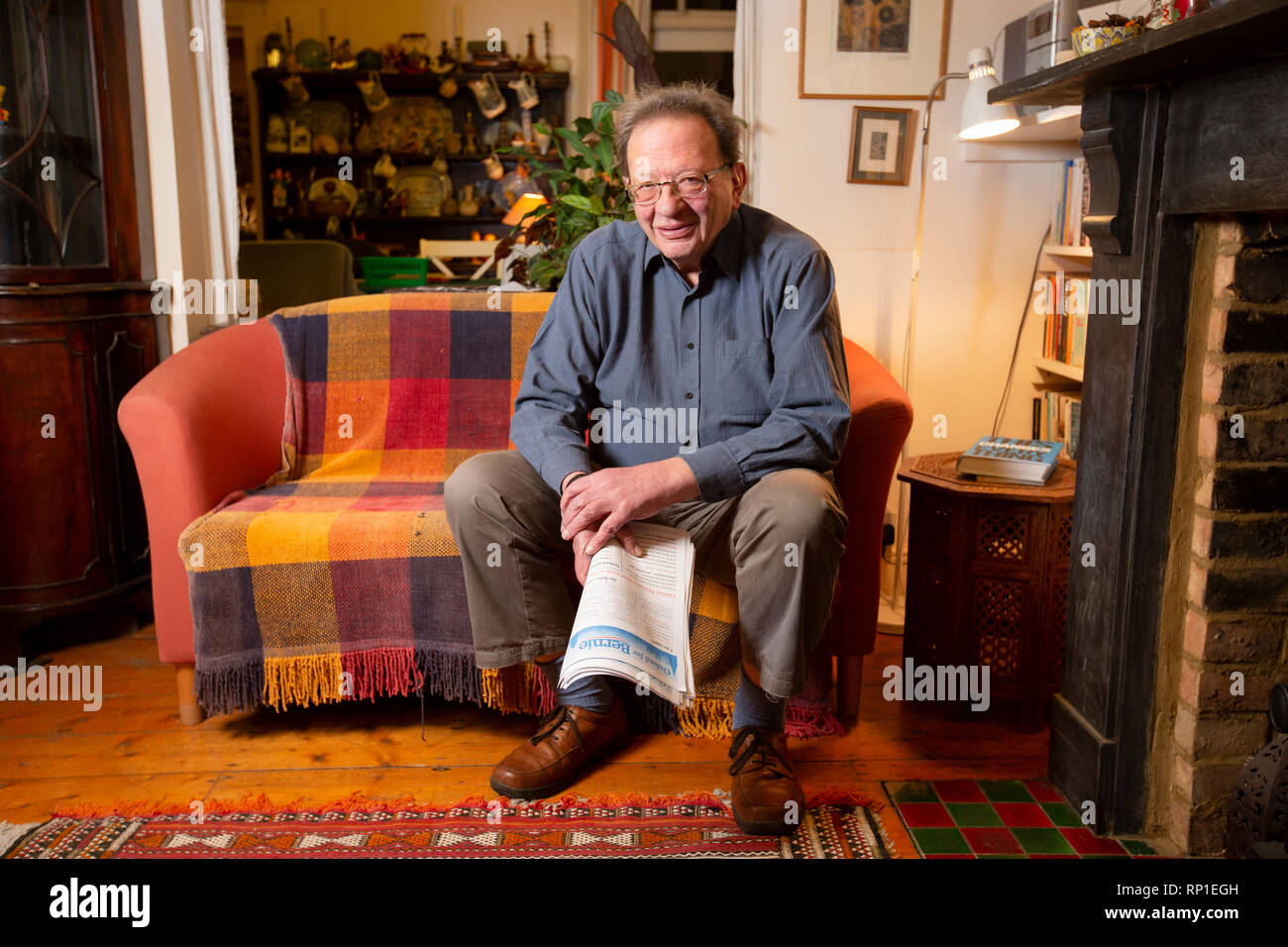 Larry Sanders, brother of US presidential hopeful Bernie Sanders. He is at his home in Oxford, UK. Stock Photo