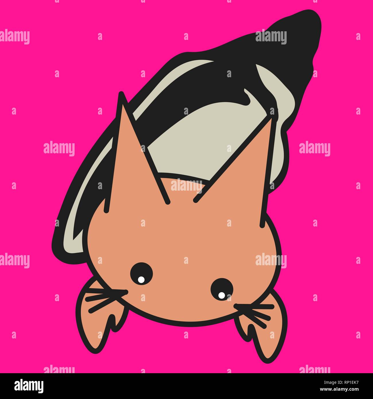 Bunny zodiac sign Cancer in cartoon style. Vector illustration on color ...