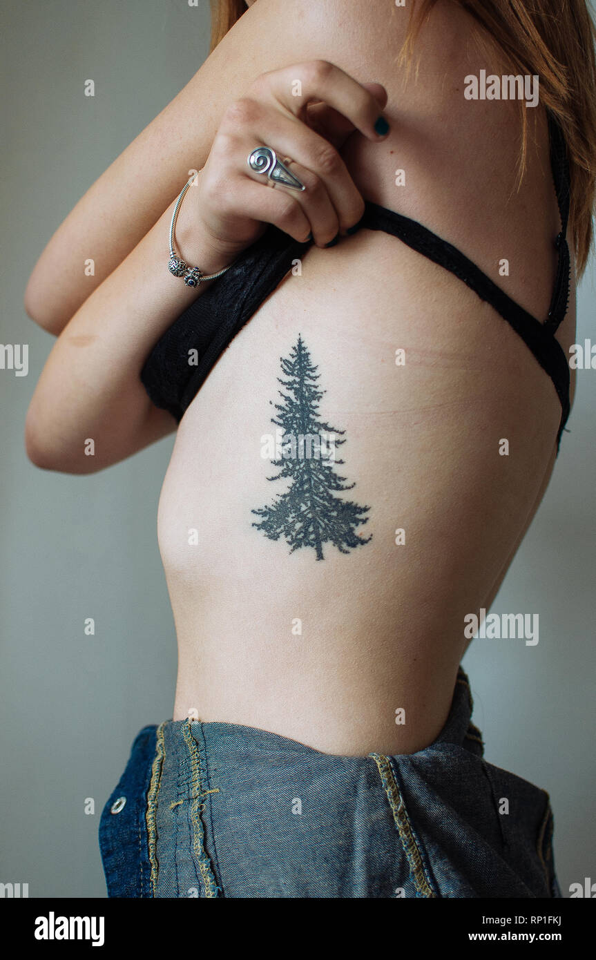 Art project about tattoos and scars. Stock Photo