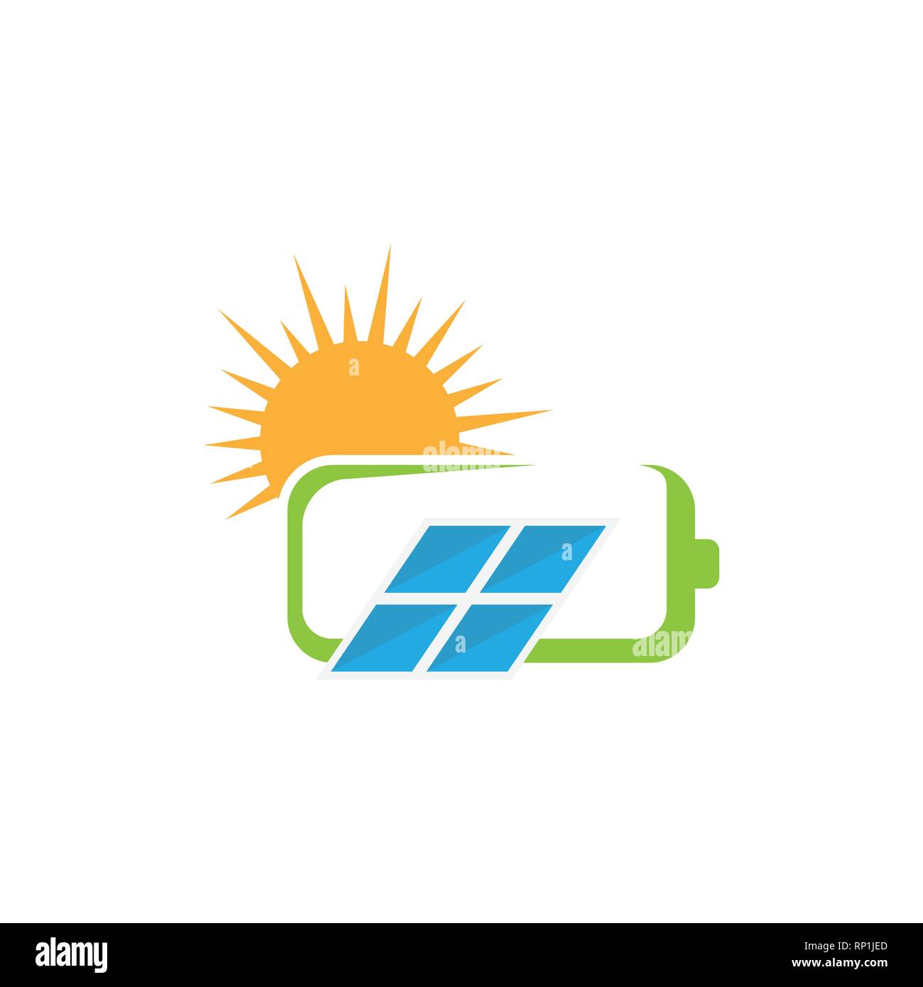 Solar nature energy with battery and solar panel vector logo design Stock  Vector Image & Art - Alamy